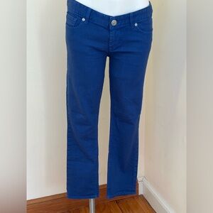 EXPRESS JEANS Royal Blue Crop Low Low Rise Jeans Leggings Sz 10